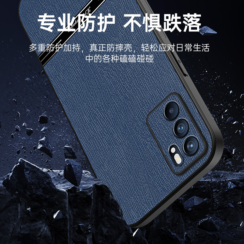 适用opporeno6手机壳reno6pro新款镜头全包高端皮纹reno6pro+保护套reno5pro爆款网红女外壳reno5男士高级感 - 图2