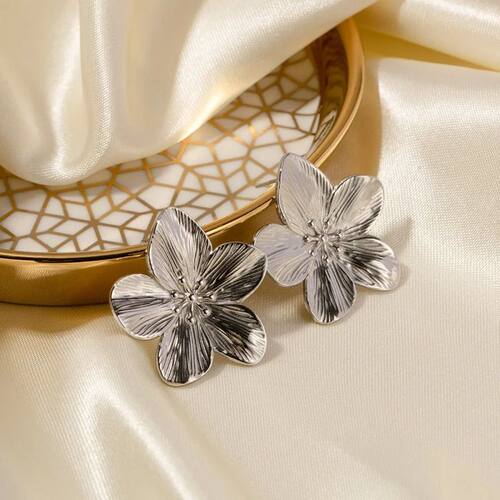 Vintage Gold Color Flower Stud Earrings for Women Simple Geo - 图3