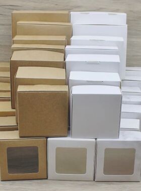 10pcs various gift packaging white kraft paper, window box p