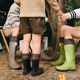 Foldable parent-child long tube rain boots