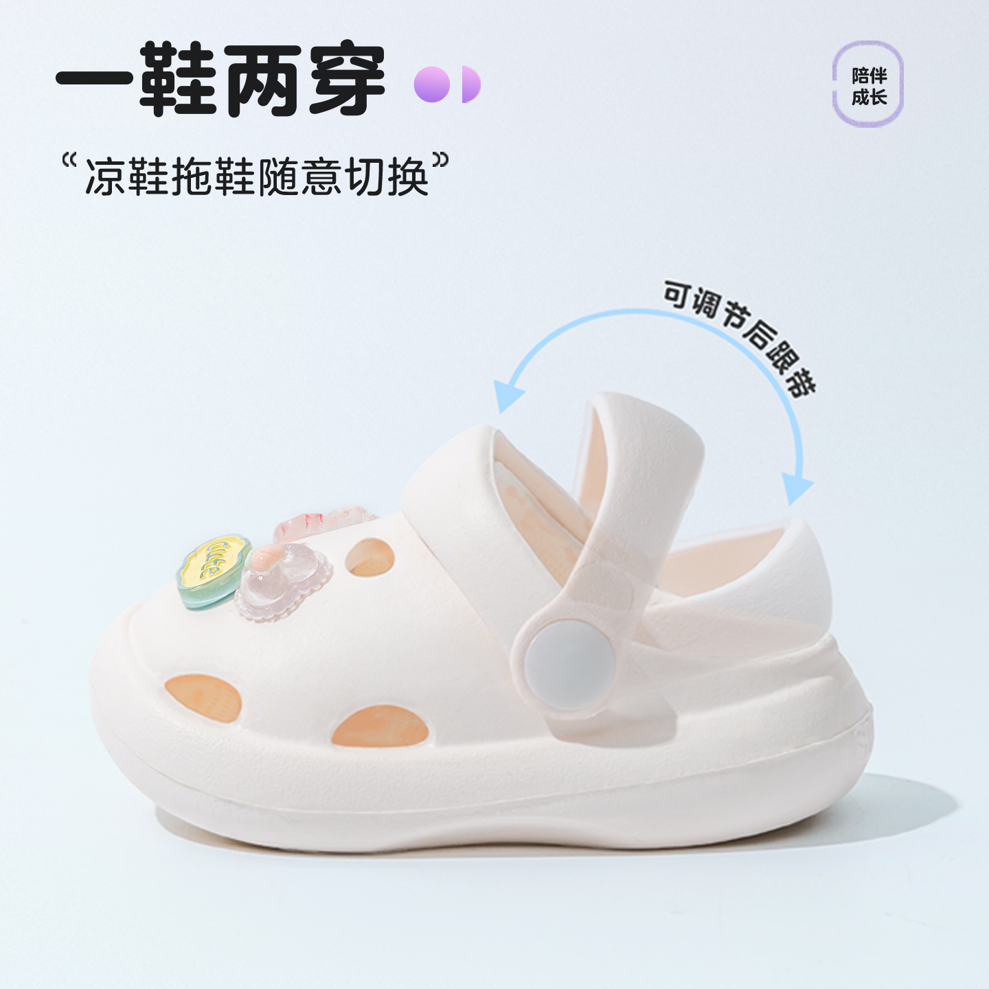 洞洞鞋女童2025新款夏季男童户外包头鞋防滑拖鞋外穿小朋友沙滩鞋 - 图0