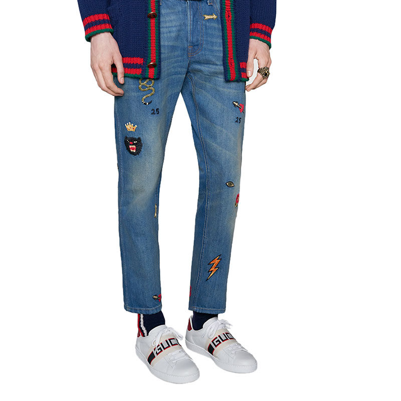 gucci /古驰ace系列皮革男板鞋 CLUSA海外时尚休闲鞋