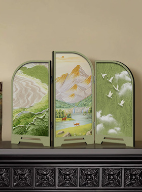 法式清新桌面摆件客厅小屏风装饰