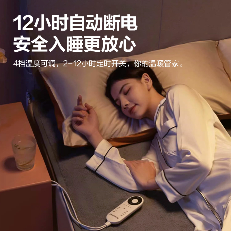 艾美特电热毯双人双控单人电褥子调温家用除螨冬季正品官方旗舰店