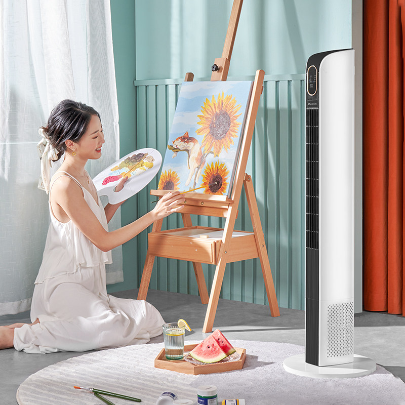 艾美特无叶家用轻音遥控摇头落地扇 艾美特居家日用塔扇/大厦扇