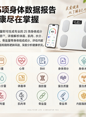 已接入米家APP体重秤家用精准小型电子秤体脂秤智能减肥专用称重