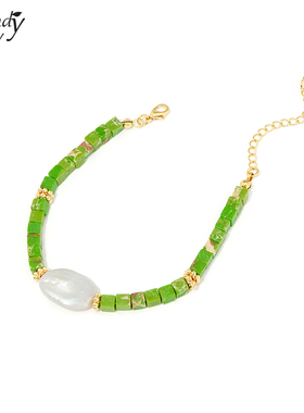 Sundyhoney手链淡水珍珠绿色甜美