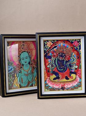 擦擦矿砂八大守护神五爷相框摆件