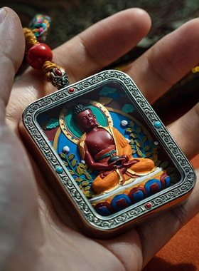 朱砂藏式彩绘菩萨生肖本命佛唐卡