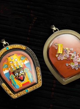 手绘扎基拉姆本命佛立体唐卡吊坠