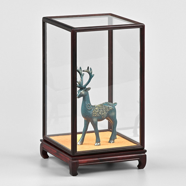 Rosewood Buddha Vase Antique Dust Cover Mahogany