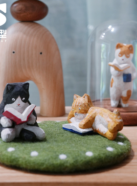 喵有型木质可爱桌面猫咪摆件包邮