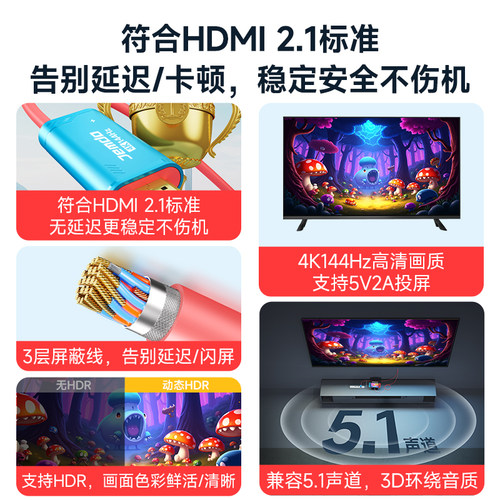锦读Jemdo适用任天堂Switch2便携底座ns2高清投屏线充电器hdmi连接线电视显示器oled转接电脑电源快充头配件 - 图0