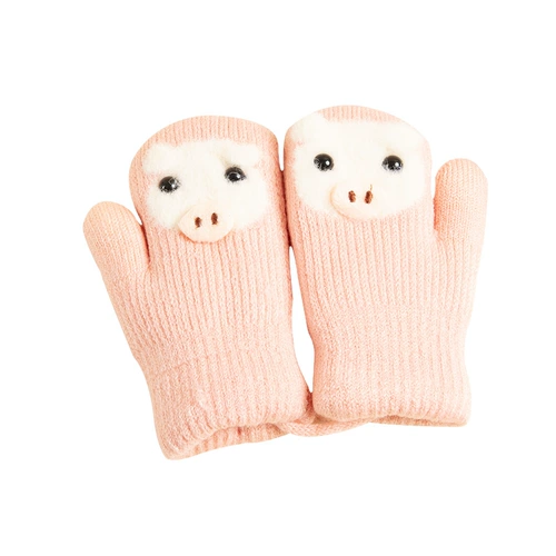 Детские удерживающие тепло милые трикотажные перчатки для раннего возраста для принцессы