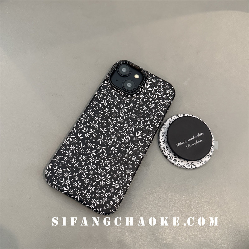 黑色花朵磁吸壳适用iPhone16ProMax手机壳15/14/13Pro套个性15P壳简约13套气质,淘宝优惠券,粉丝福利购,淘宝优惠卷