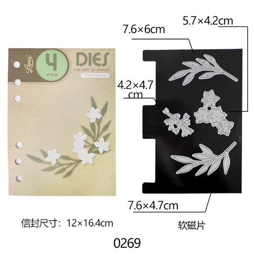 Papus 碳钢刀模组基础款刀模手账手工 scrapbook植物花卉花环花朵 - 图0