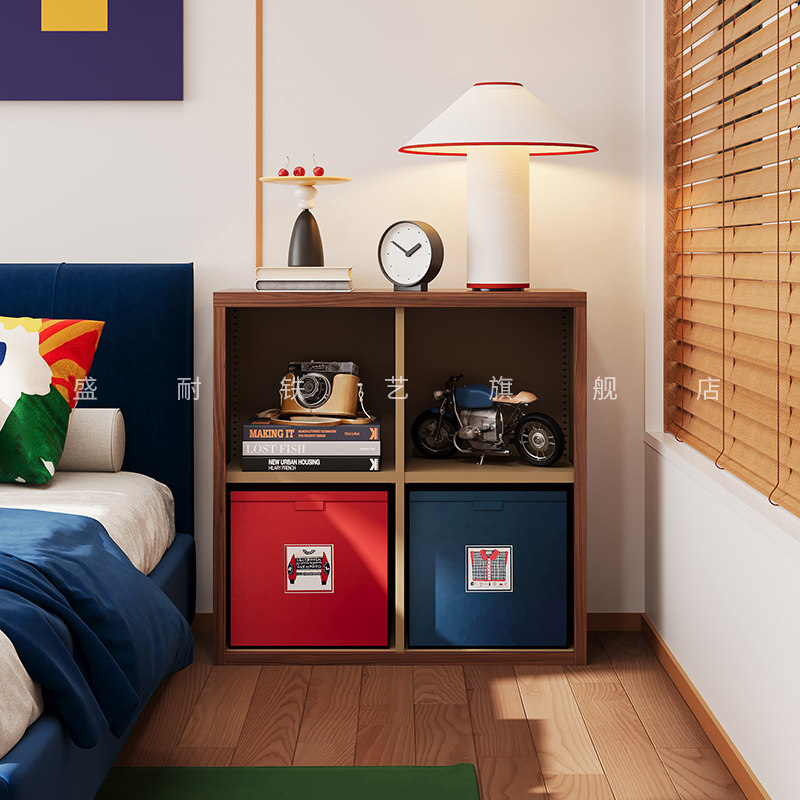 钢制床头格子书柜阳台多层落地置物架儿童绘本架卧室铁艺家用书架,淘宝优惠券,粉丝福利购,淘宝优惠卷