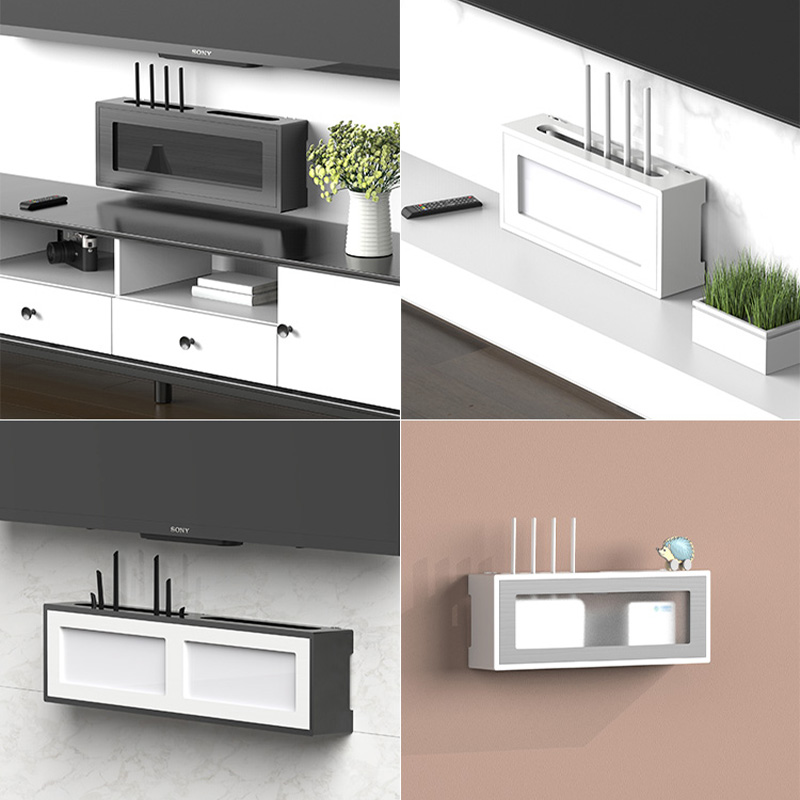 机顶盒光猫无线wifi路由器收纳盒挂式墙上免打孔插座遮挡遮丑装饰-图0