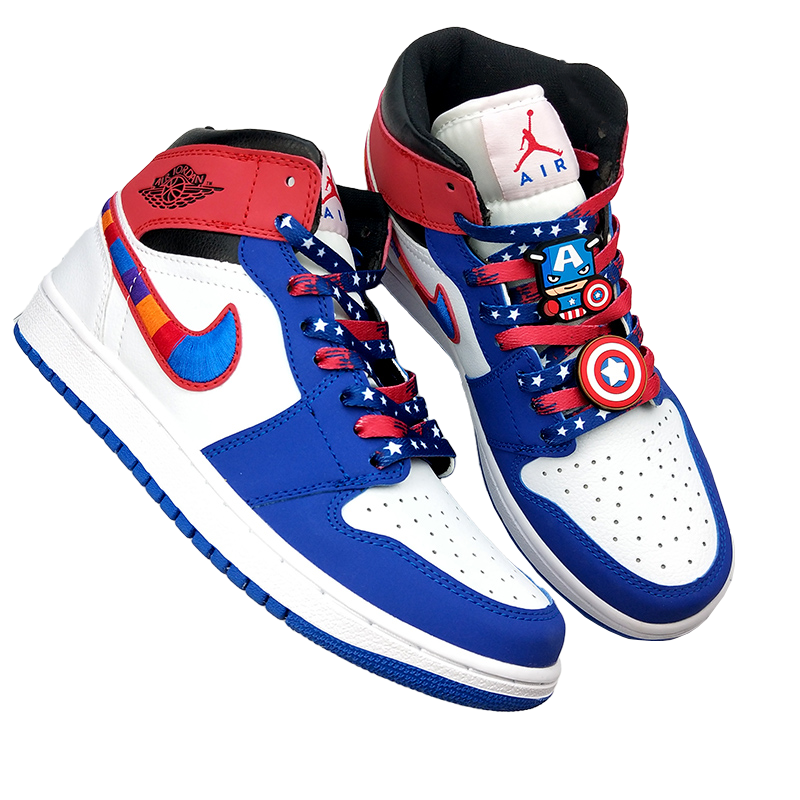 适配vans1970s空军一号af1dunk aj1白蓝红黄拼接美国队长鞋带男女 - 图3