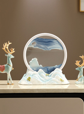 沙画创意解压沙漏摆件客厅流沙画