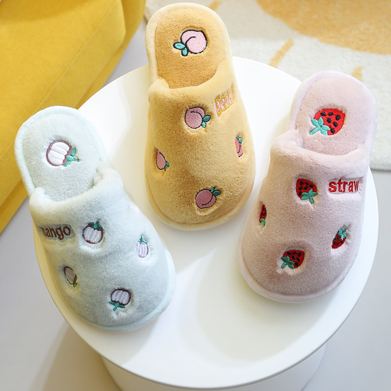 秋冬儿童棉拖鞋男童女童可爱卡通宝宝室内防滑家居亲子鞋保暖拖鞋