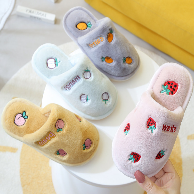 秋冬儿童棉拖鞋男童女童可爱卡通宝宝室内防滑家居亲子鞋保暖拖鞋