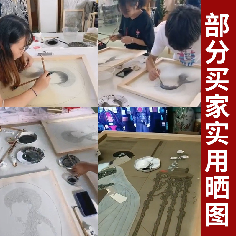 可定制工笔绷绢框实木木条油画框松木工笔熟绢专用绢布框油画内框丝网印刷木框加厚国画框油画框无框画木框绢-图2