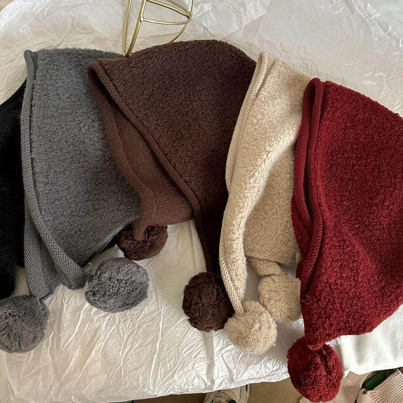 羊毛带球球女士护耳帽保暖透气针织帽毛线帽冬季红色灰色显脸小,淘宝优惠券,粉丝福利购,淘宝优惠卷