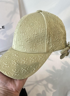 设计师款花朵珍珠小香风棒球帽