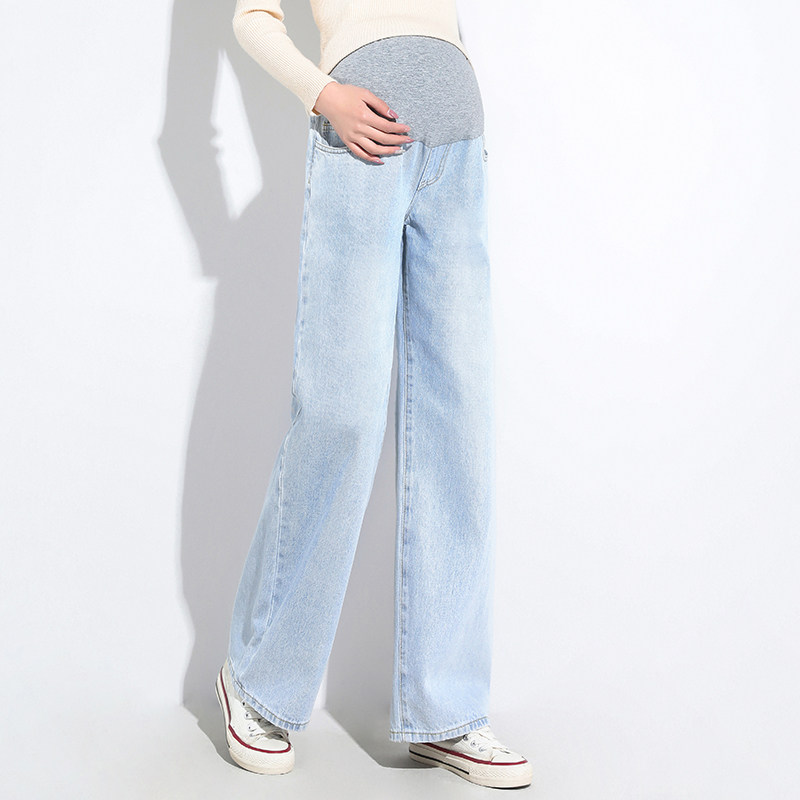 孕妇裤夏薄款潮妈外穿宽松牛仔裤 佐美涵孕妇阔腿裤