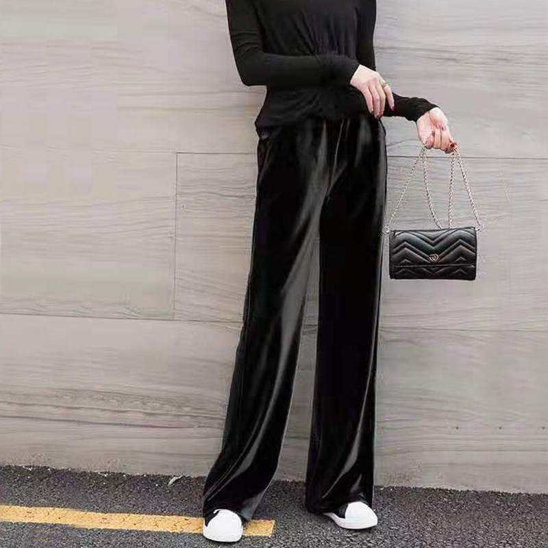 孕妇秋季金丝绒加长外穿潮妈阔腿裤 佐美涵孕妇阔腿裤