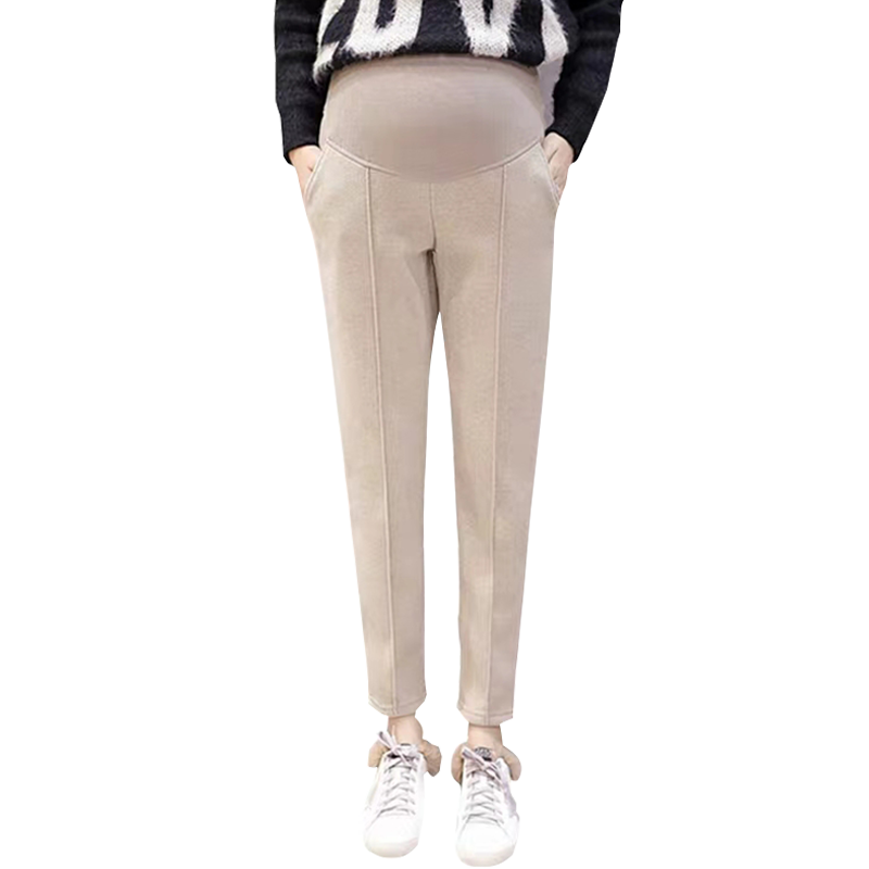 孕妇裤子秋冬外穿加长毛呢打底裤 佐美涵孕妇打底裤