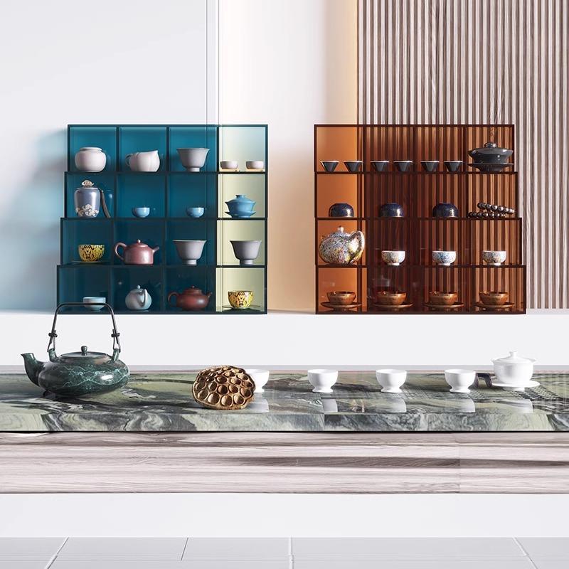 茶具茶杯架茶架现代博古架紫砂壶桌面收纳层架多宝阁压克力展示架 - 图0