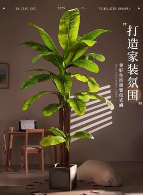 2025大型彷真芭蕉树大叶子彷生绿植装饰室内造景高端植物假树摆件