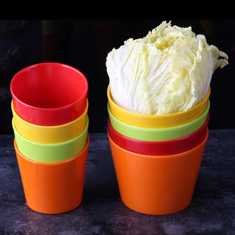 密胺蔬菜桶塑料烤肉生菜桶商用斜口碗蘸料碗自助火锅店餐具调料碗