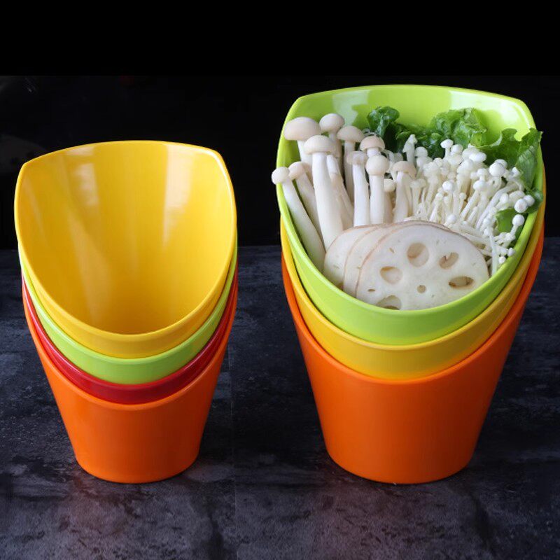 密胺蔬菜桶塑料烤肉生菜桶商用斜口碗蘸料碗自助火锅店餐具调料碗