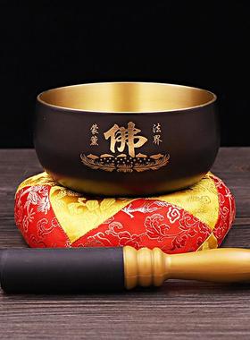 加厚日式铜磬台湾法器黄铜庆盂钵铜罄佛音碗瑜伽钵修行钵颂钵3-12