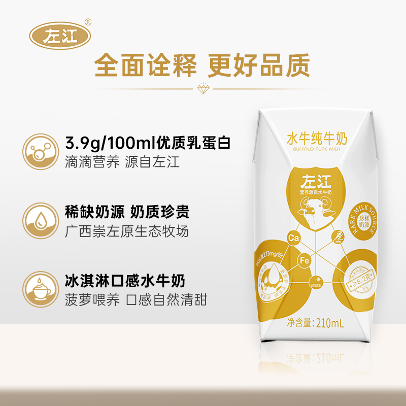 左江水牛纯牛奶210ml*20盒整箱装儿童成人学生孕妇营养早餐奶全脂 - 图2