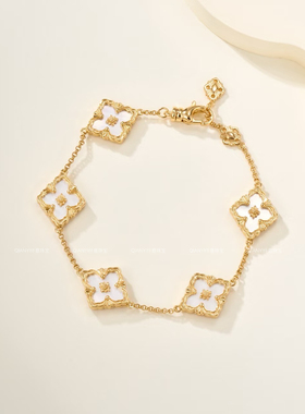 QIANYI仟意珠宝【歌剧院系列】宫廷风珐琅白富美镶钻镀18k金项链