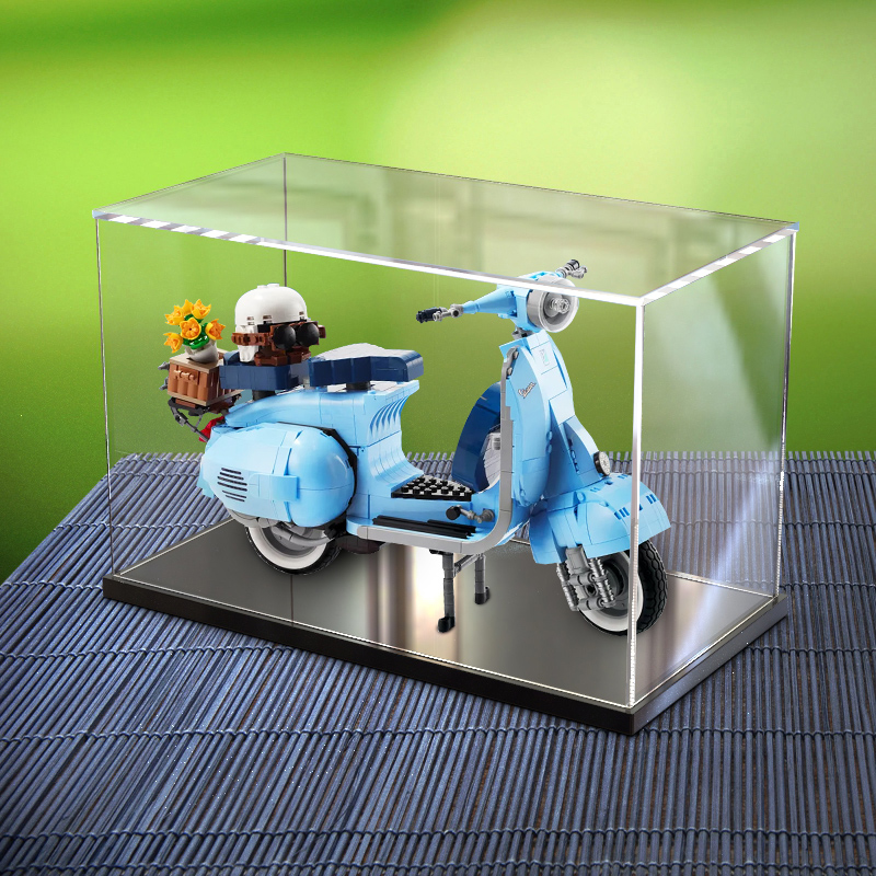 适用乐高10298Vespa 125 踏板摩托车亚克力展示盒 透明手办收纳盒 - 图3