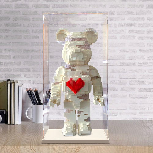 亚克力展示盒防尘罩适用乐高bear爱心暴力熊brick网红积木模型罩 - 图0