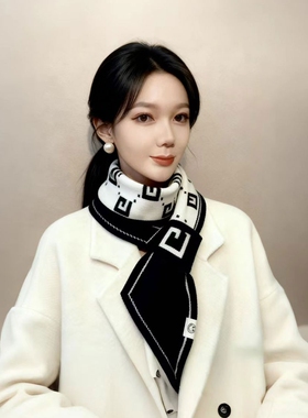 护颈小围巾女士2026新款秋冬针织百搭围脖加厚保暖韩系氛围感脖套