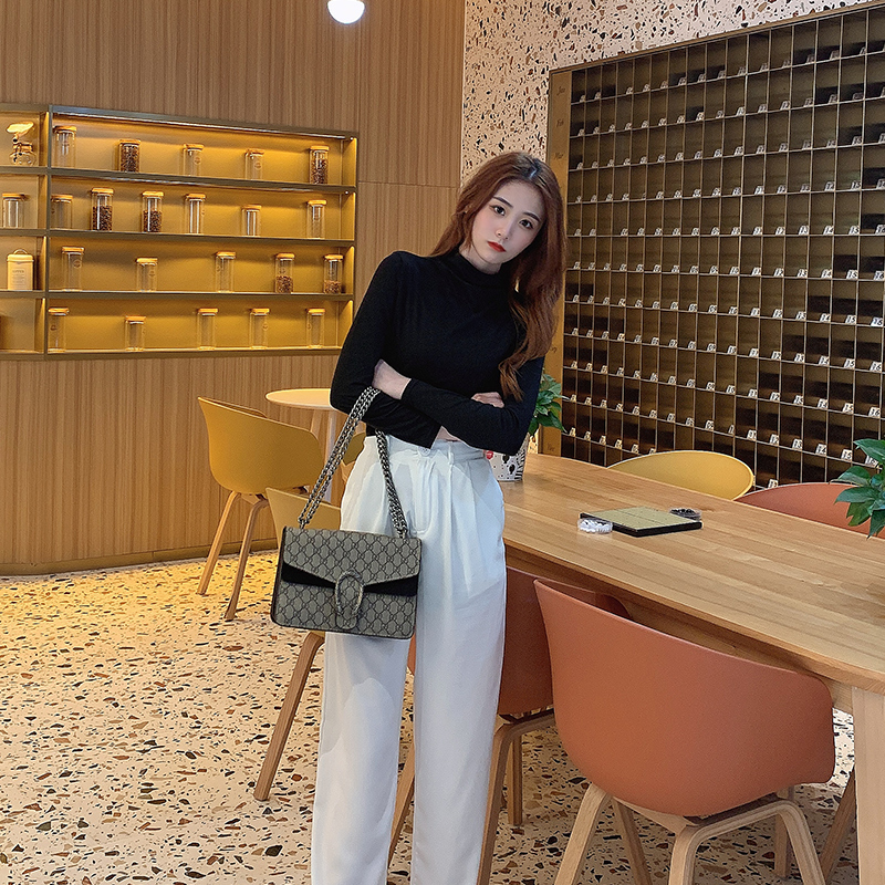 半高领2020新款春秋内搭t恤打底衫 奢佩妮T恤