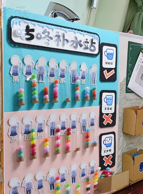 学校区角环创喝水记录管