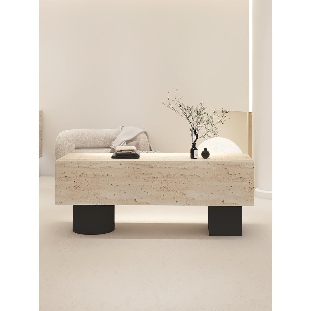 中岛展示台女装店鞋包店洞石流水台饰品中间摆放陈列服装店中岛桌 - 图1