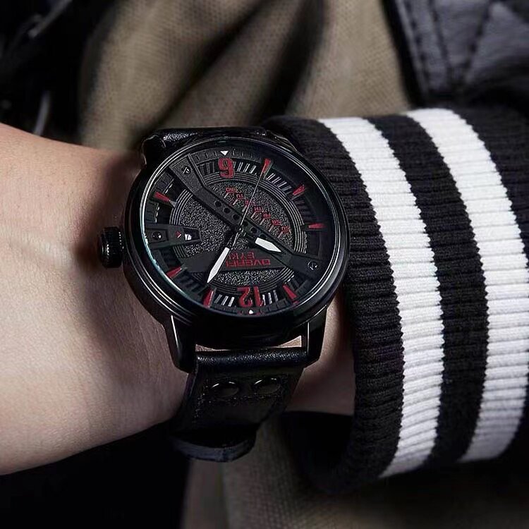 皮带韩版个性潮男士炫酷户外石英表 木阔国产腕表