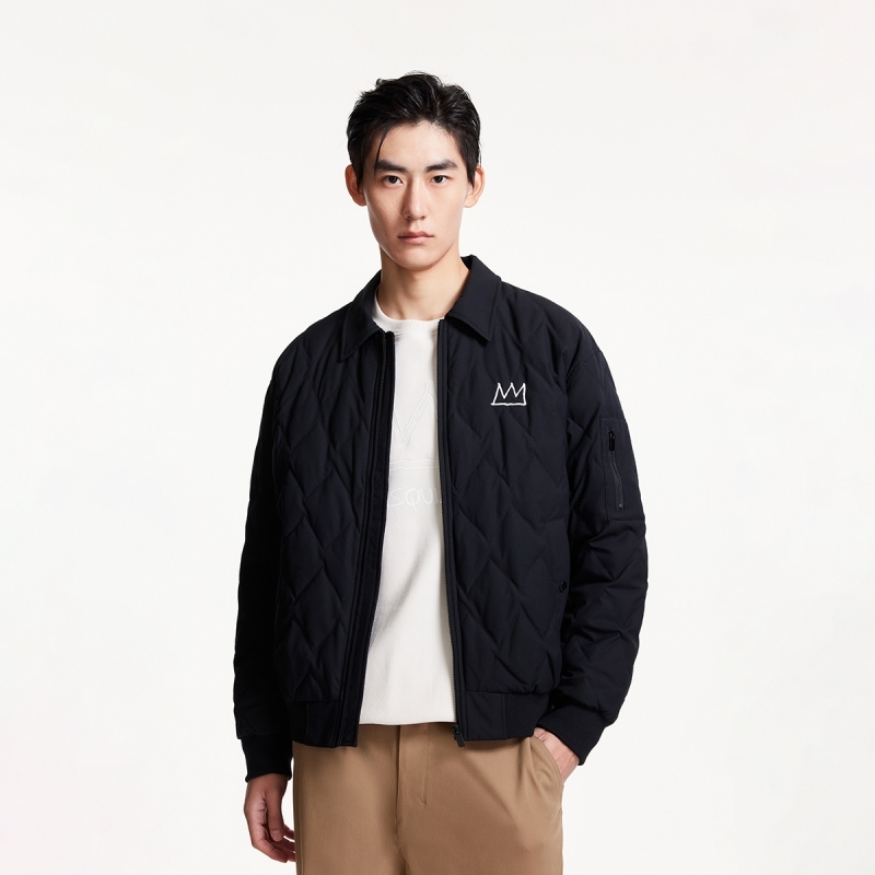 杰克琼斯outletsBSQ联名冬季时尚宽松轻盈保暖翻领羽绒服外套男装