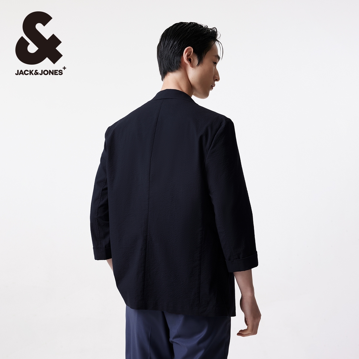 杰克琼斯秋季款男士休闲西服双口袋纽扣门襟时尚西服外套男士男装 - 图1