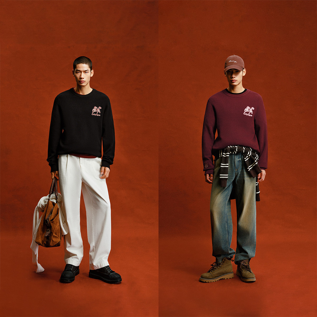 杰克琼斯奥特莱斯男装毛衣马年新年款经典时尚刺绣圆领长袖针织衫,淘宝优惠券,粉丝福利购,淘宝优惠卷