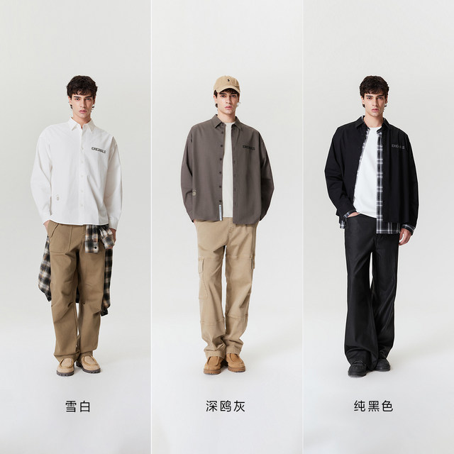 Jack Jones Boys Spring and Autumn Pure Cotton Shirt 2025 New Comfort Lapel Long Sleeve Commuting Jacket